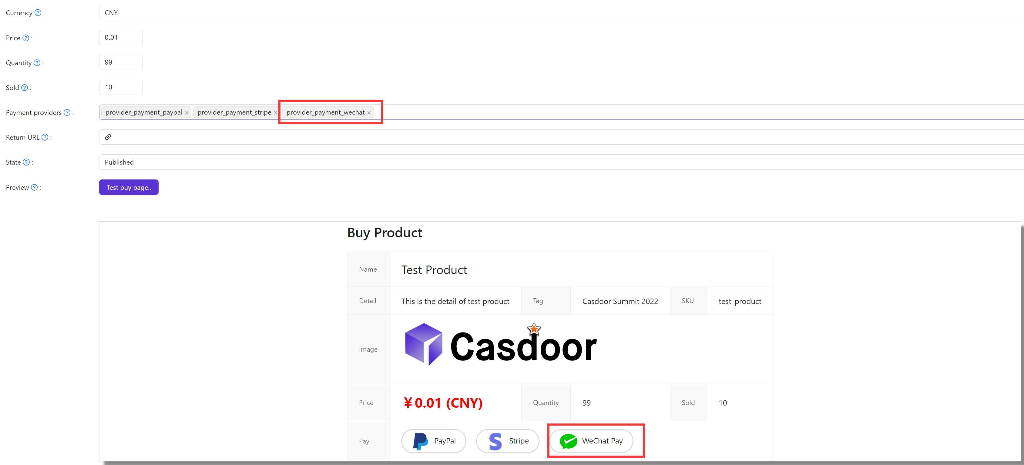 add wechat pay payment provider for product